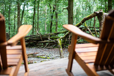 Log Cabin outdoor decking area
